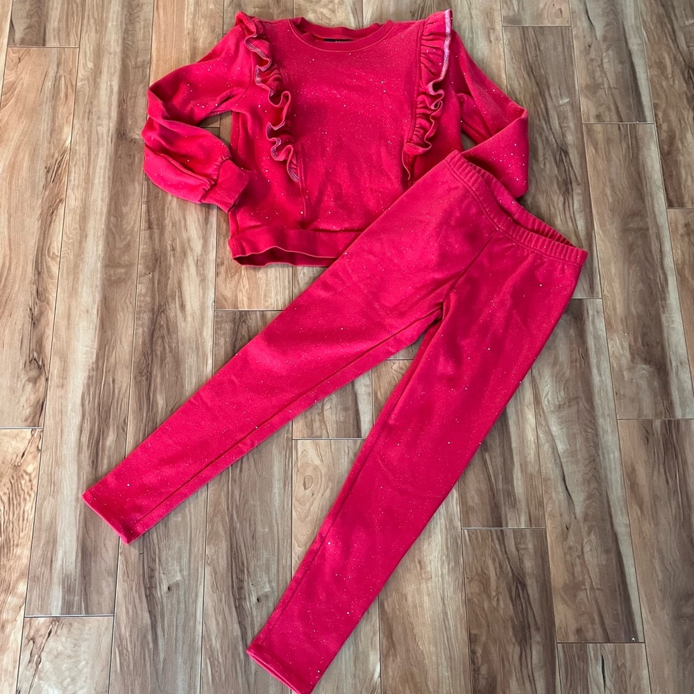 Land’s End Red Sparkle Ruffle Set - Picture 6 of 6